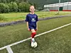 LÆRT MASSE. Vilje (11) stortrivdes på FKSK og Tine fotballskole og lærte både bedre ballkontroll og skudd. Foto: Espen Johansen