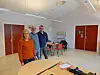 ØNSKER TRENINGSROM. Øystein Vedal i Røsvik og omegn nærmiljøutvalg, flankert av Lisbeth Eidissen og Erling Olsen fra IL Knubben ønsker å få til et treningsrom der det var bibliotek i Røsvik samfunnshus. Foto: Bente Braaten