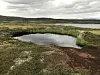 DAM. Slike dammer (palslagger) blir resultatet av at palsen blir borte. Foto: Statskog fjelltjenesten