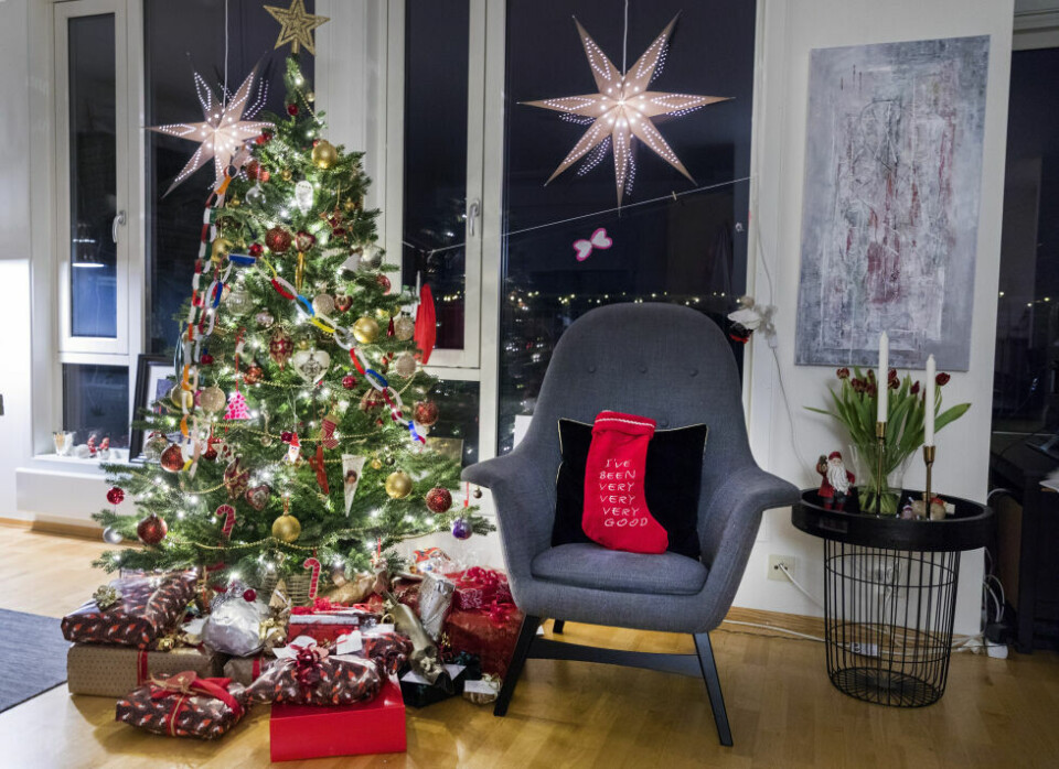 I disse dager pyntes juletrærne, men plastnettet juletreet kommer i, skal ikke i plastsøpla. I disse dager pyntes juletrærne, men plastnettet juletreet kommer i, skal ikke i plastsøpla. Foto: Gorm Kallestad / NTB