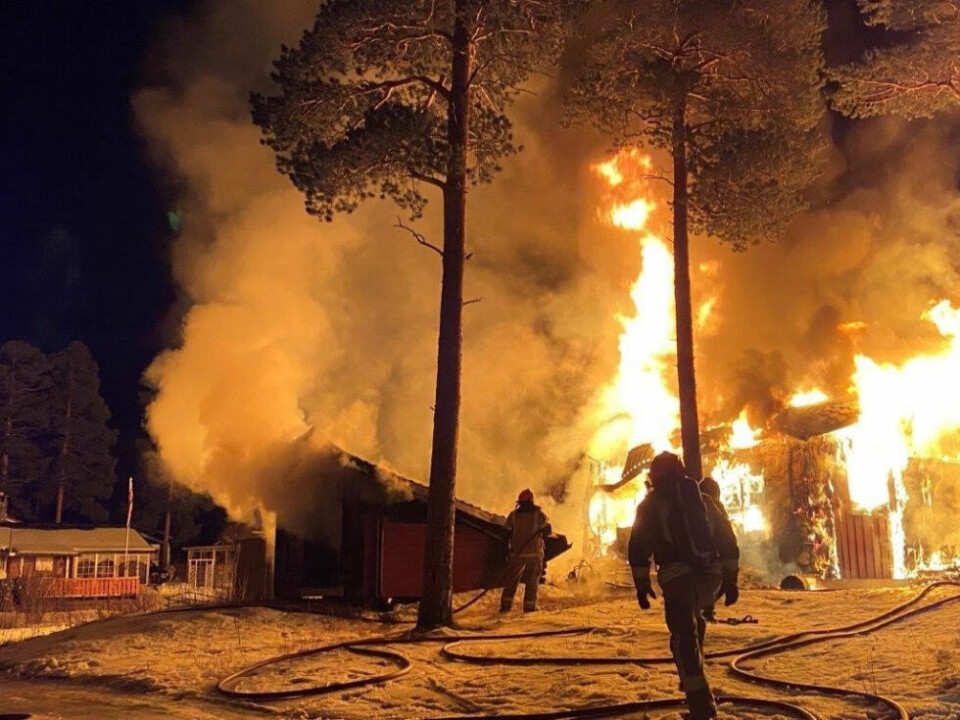 - Brant ned til grunnen Foto: Politiet