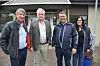 HOS SKS. Kjell-Børge Freiberg (nr.to fra høyre) er førstelistetoppen til FrP Nordland. Onsdag tilbragte han på Fauske. Fra venstre Kenneth Svendsen, direktør Steinar Pettersen i SKS, Freiberg og lokalpolitiker for FrP Marit Stemland. Foto: Sylvia Bredal