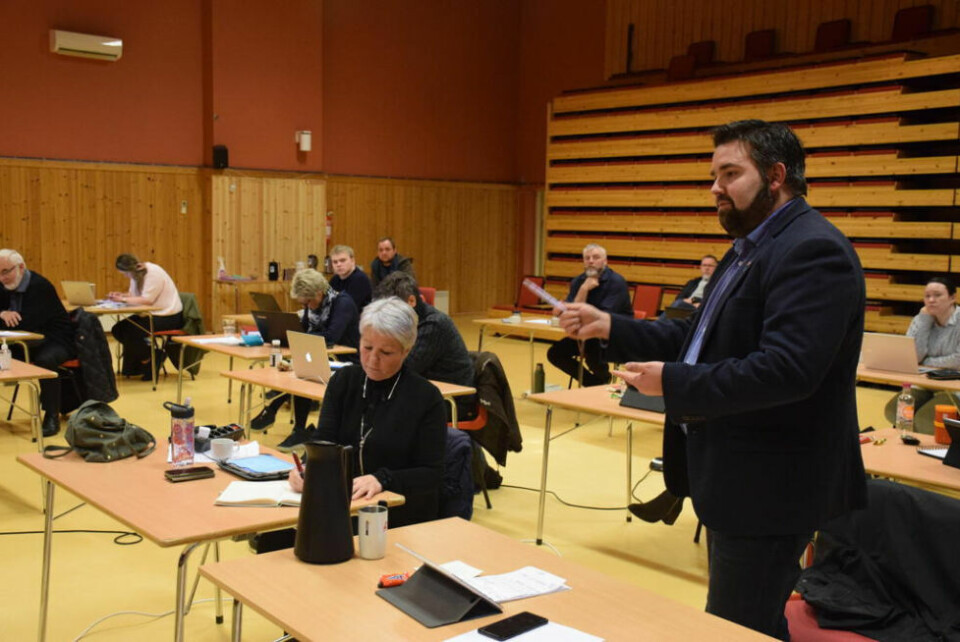 Sørfold kommunestyre med Kolbjørn Mathisen (Ap) til høyre i bildet. Sørfold kommunestyre med Kolbjørn Mathisen (Ap) til høyre i bildet. Foto: Eva S. Winther