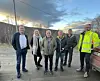 PÅ BEFARING. Arne Quist Christensen, Elin Vaagan og Rune Myrland fra Telenor, ordfører Rune berg, Leif Oskar Strøm og Tom Johannesen, Saltdal kommune. Terje Furumo fra Saltdal kommunes administrasjon har også stått på for saken, men er ikke med på bildet. Foto: Privat