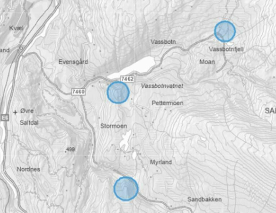 Kartet viser plotter over der mastene er plassert og nettdekninga. Mobildekninga vil bli vesentlig bedre også utenfor denne sonen også for hytteeiere på vestsiden av dalen. Kartet viser plotter over der mastene er plassert og nettdekninga. Mobildekninga vil bli vesentlig bedre også utenfor denne sonen også for hytteeiere på vestsiden av dalen.