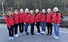 FØR AVREISE. Her er turndamene klare for tur. Fra venstre Roawitha Jensen, Oddrun Bentzen, Bodil Sandberg, Turid Mathisen, Elin Sollund, Solbjørg Aasdal, Sylvia Nygren, Hanne Pedersen og Elin Bentsen. Foto: privat
