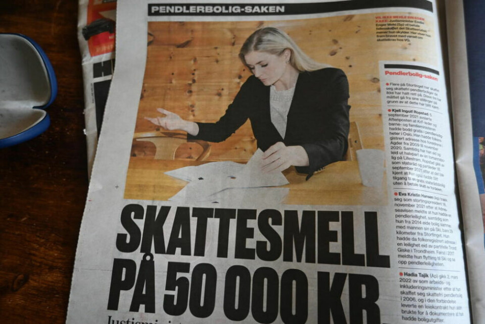 UTTRYKK. Lars Martin Hunstad er opptatt av det rette uttrykket i bildet. Her er det justisminister Emilie Enger Mehl han har tatt bilde av i forbindelse med hennes manglede skatteinnbetaling. UTTRYKK. Lars Martin Hunstad er opptatt av det rette uttrykket i bildet. Her er det justisminister Emilie Enger Mehl han har tatt bilde av i forbindelse med hennes manglede skatteinnbetaling.