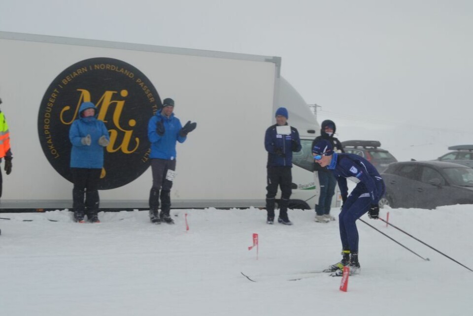 VINNER. Det gjenstår kun meter av årets renn for vinneren av Reinhornrennet på Beiarfjellet, Magne Pinnerød. VINNER. Det gjenstår kun meter av årets renn for vinneren av Reinhornrennet på Beiarfjellet, Magne Pinnerød. Foto: Ole Kristian Andreassen
