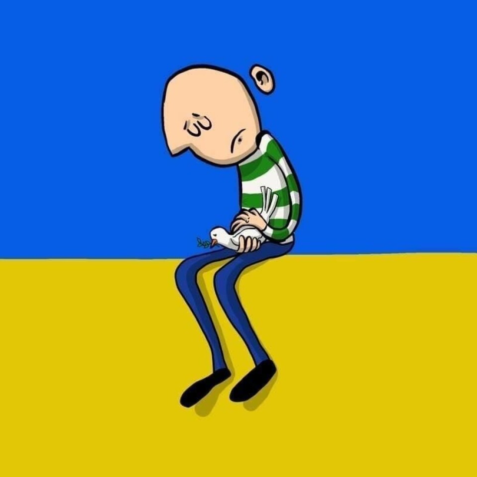 FOR UKRAINA. Slik ser bildet som festivalkunstner Ståle Gerhardsen lagde om Ukraina. FOR UKRAINA. Slik ser bildet som festivalkunstner Ståle Gerhardsen lagde om Ukraina.