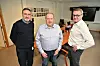 ØVELSES-TRIO. Frank Movik, André Kristoffersen og Ole Petter Nybakk sier seg fornøyd med øvelsen der de simulerte at kommunen brått sto uten all elektronisk kommunikasjon. Foto: Foto: Kenneth Strømsvåg