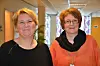 STADIG BEDRE. Maria Rolandsen (t.v.) og Marit Nybakk konstaterer at det går stadig bedre i barnevernet i Saltdal og Beiarn. Nå er ikke lenger brudd på tidsfristene som er regelen. Foto: Sverre Breivik