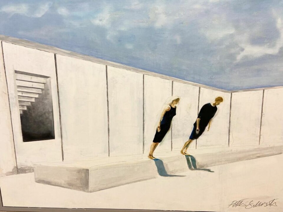 DETTE KAN BLI DITT. Her er et av maleriene Petter Selliseth stiller ut i Atelier Paletten fra 16. til 28. oktober. Maleriene er alle 100 X 140 cm store. DETTE KAN BLI DITT. Her er et av maleriene Petter Selliseth stiller ut i Atelier Paletten fra 16. til 28. oktober. Maleriene er alle 100 X 140 cm store. Foto: Privat