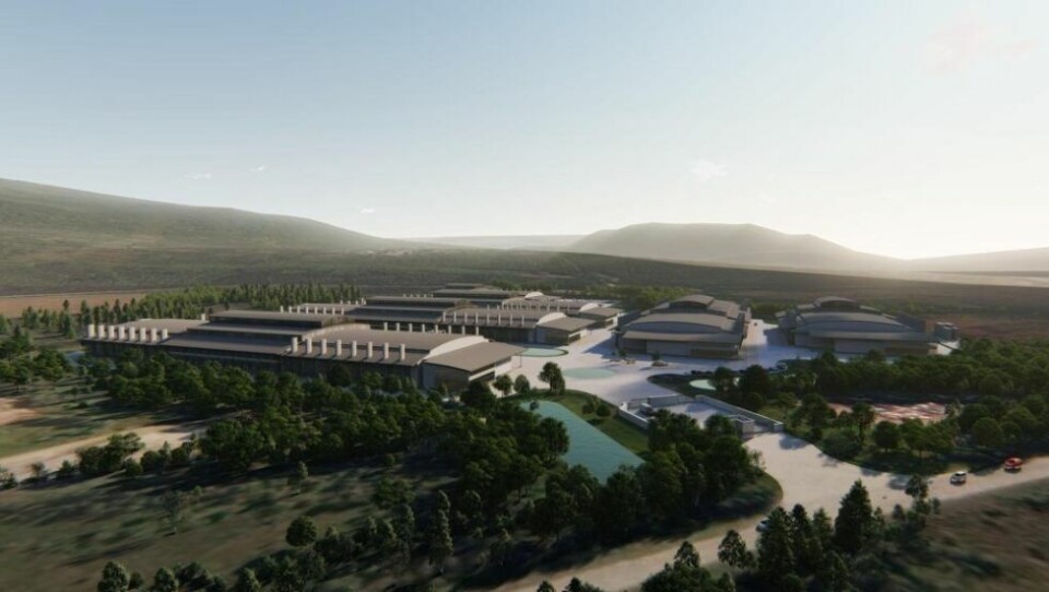 TENKT LØSNING. Slik ser datasenter-gründerne for seg det hele ferdig utbygget. Første byggetrinn ventes å stå ferdig i løpet av senhøsten 2023. Selskapene Åsmyra industripark og Arctic capacity samarbeider om etableringen. TENKT LØSNING. Slik ser datasenter-gründerne for seg det hele ferdig utbygget. Første byggetrinn ventes å stå ferdig i løpet av senhøsten 2023. Selskapene Åsmyra industripark og Arctic capacity samarbeider om etableringen. Foto: AECOM