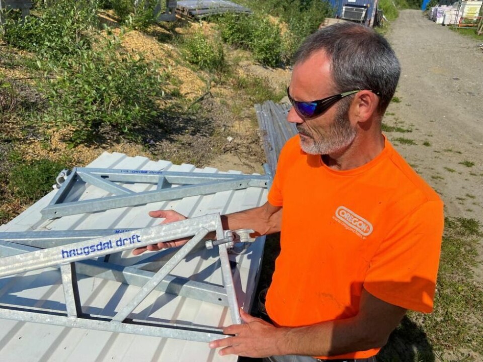 GODT MERKET. Stillaset som er på avveie er godt merket med 'haugsdal drift'. GODT MERKET. Stillaset som er på avveie er godt merket med 'haugsdal drift'. Foto: Kenneth Strømsvåg