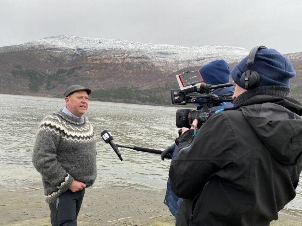 TV-INNSLAG. Ordfører André Kristoffersen roste det spektakulære prosjektet foran TV 2 sine kameraer. TV-INNSLAG. Ordfører André Kristoffersen roste det spektakulære prosjektet foran TV 2 sine kameraer.