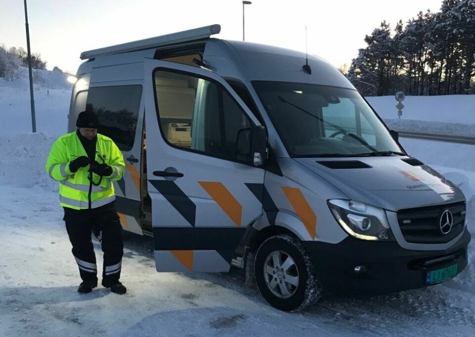 Det var kontroll av tunge kjøretøy i Saltdal mandag. Det var kontroll av tunge kjøretøy i Saltdal mandag. Foto: Statens vegvesen