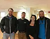 Frp-kandidatene Michael Sagnes, Stian Stenberg, Raymond Jakobsen og Kassandra Petsas forhåndsstemte mandag. Foto: privat