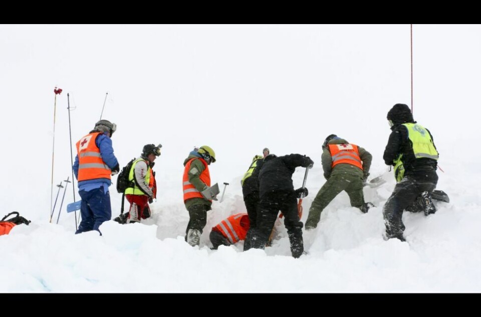 Nødetatene skal øve på skred Foto: DNT