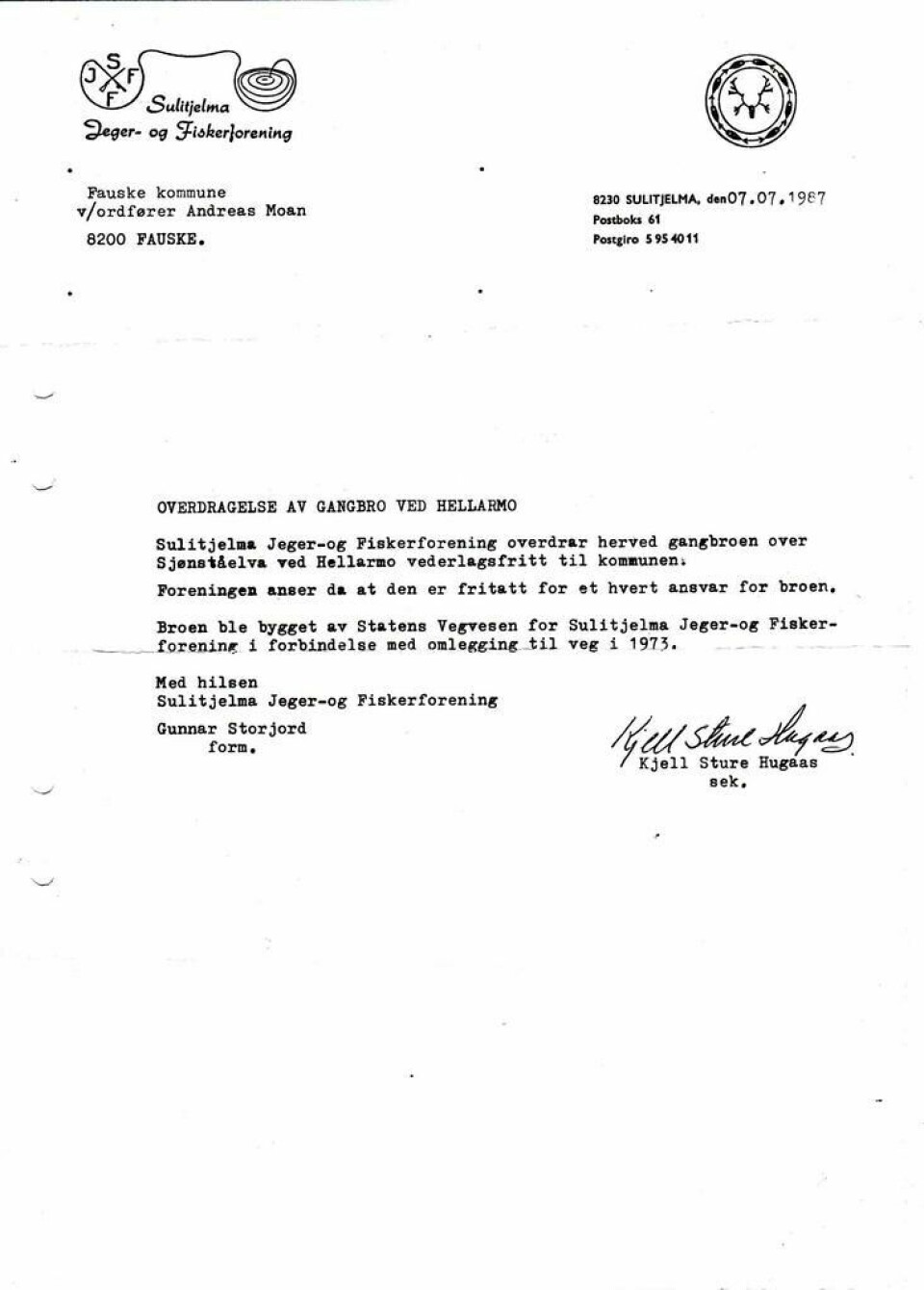 IKKE GODT NOK. Dette brevet er ikke godt nok for at Fauske kommune påtar seg ansvaret. De finner ingen vedtak om saken. IKKE GODT NOK. Dette brevet er ikke godt nok for at Fauske kommune påtar seg ansvaret. De finner ingen vedtak om saken. Foto: Faksimile