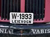 LEIEVOGN. Allerede i 1929 kom det krav om at biler brukt i næring skulle ha dette på skiltene, enten det var drosje eller som her en leievogn det var snakk om.