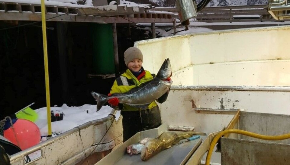 BRA FANGST. Sofie Ingebrigtsen Stien fra Fauske trives godt som lærling på fiskebåt. Da Saltenposten snakket med henne før helga, hadde de fått mye stor sei.