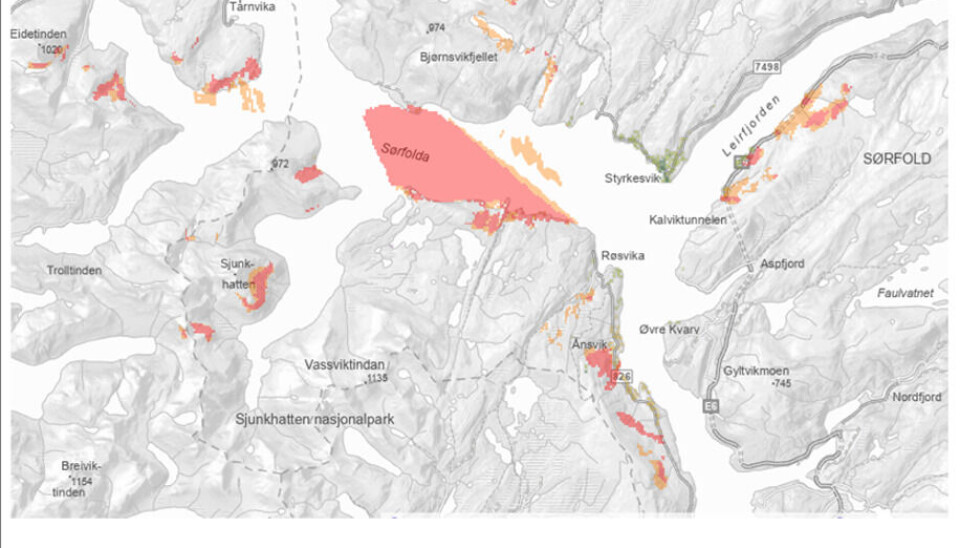 KAN BLI BERØRT. Disse områdene i Røsvik vil kunne påvirkes av arbeidet som skal gjøres på basestasjonen.