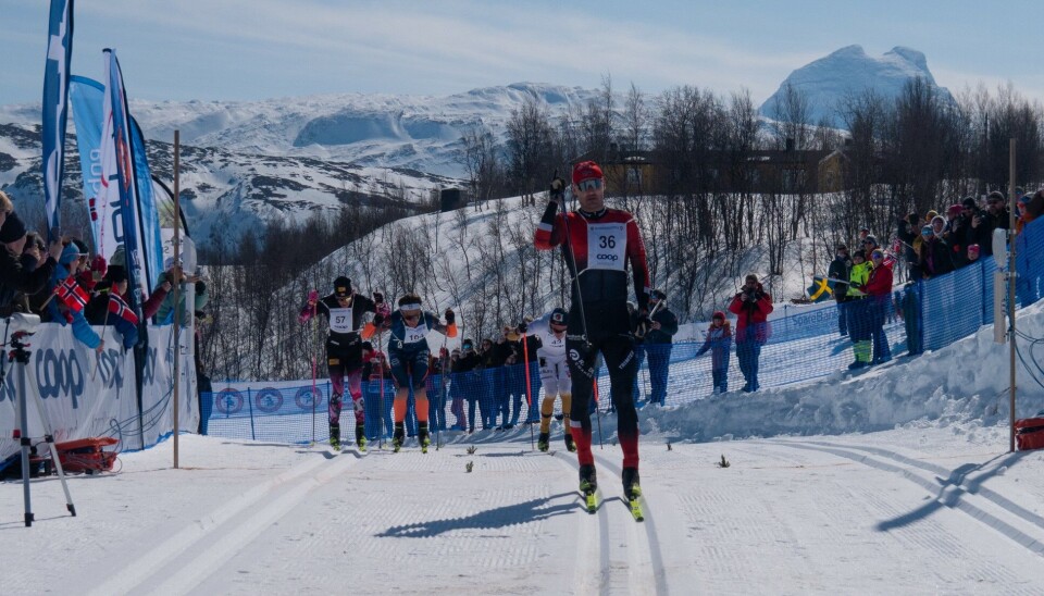 KOBBERLØPET. Vinner av Kobberløpet 2024 - Andreas Nygaard med Johannes Høsflot Klæbo, Max Novak og Vebjørn Moen rett bak.