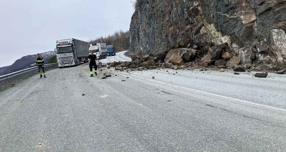 Steinras på E6
