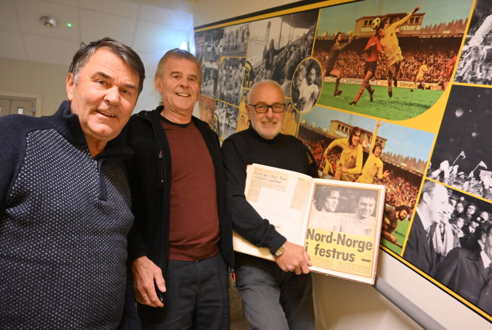 50 ÅR ETTER. Trond Tidemann, (t.v.) Arild Olsen og Jacob Klette har spesielt gode minner fra cupfinalen, men de har også gode minner fra tiden etterpå, også fra Indre Salten, der alle tre har tilknytning.